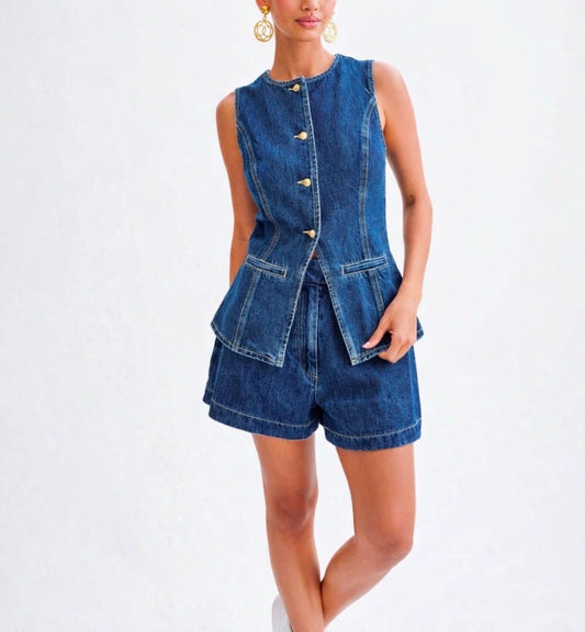 Milano Denim Short Set